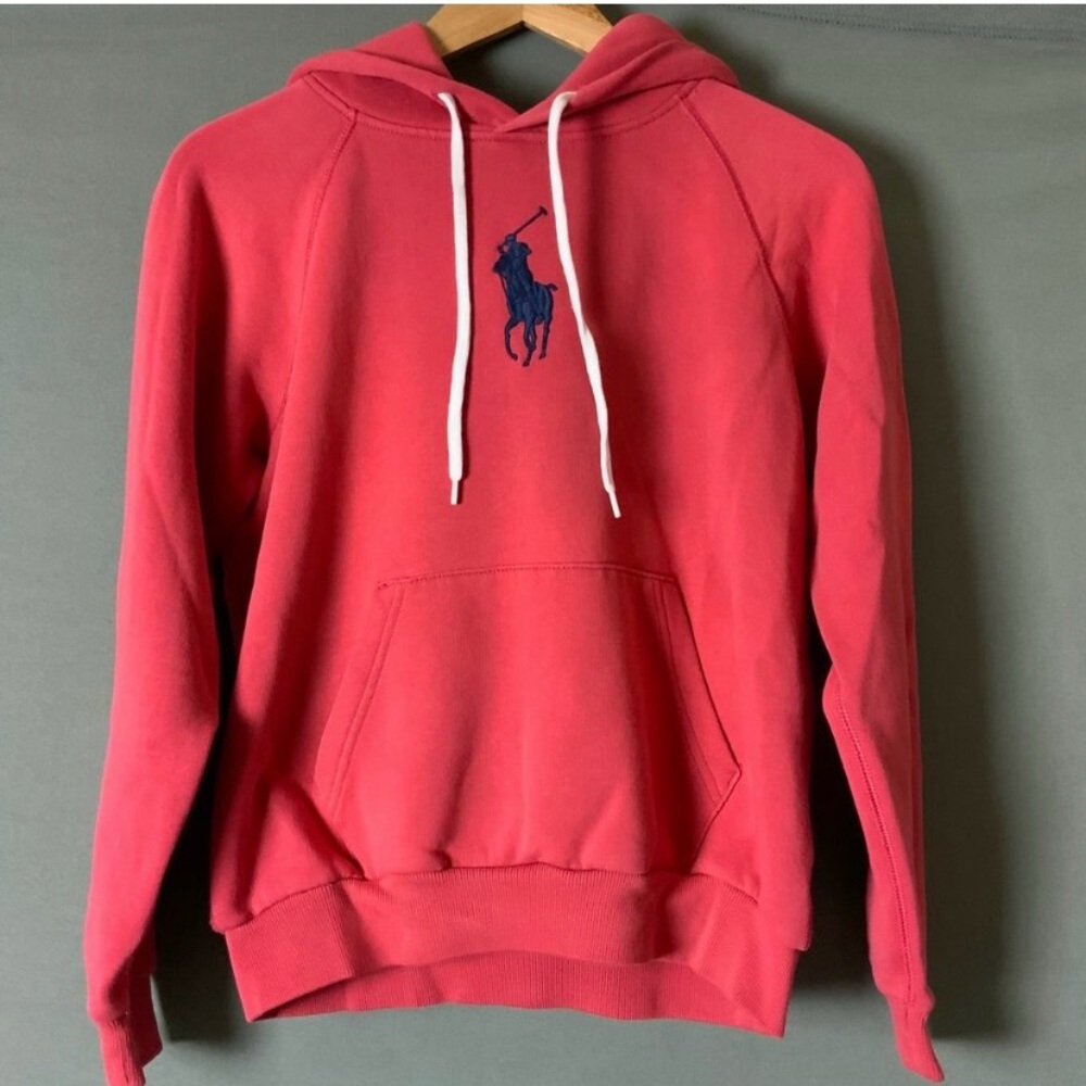 Ralph Lauren Red Hoodie with Blue Logo